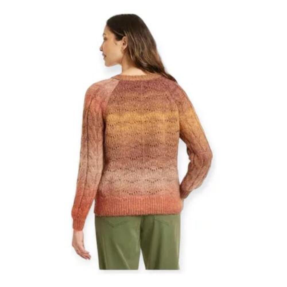 Knox Rose Bohemian Sweater XSmall Brown Ombre Crochet Knit Crewneck - Picture 4 of 7